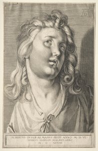 Vrouwelijk hoofd door Aegidius Sadeler