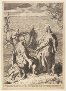 Roeping van de discipelen Petrus en Andreas door Aegidius Sadeler II