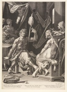 Hercules en Omphale door Aegidius Sadeler II