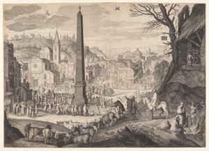 Januari/februari, van De Twaalf Maanden door Aegidius Sadeler II