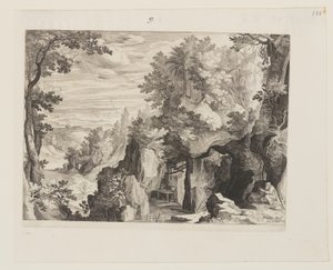 Berglandschap met een kluizenaar