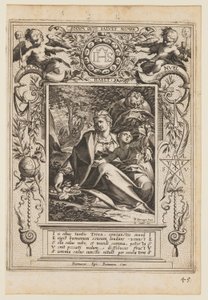 Rust op de vlucht naar Egypte door Aegidius Sadeler II