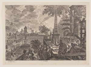 Lente, uit De vier seizoenen door Aegidius Sadeler II