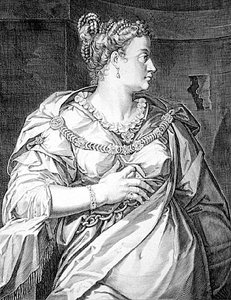 Petronia eerste vrouw van Vitellus (gravure) door Aegidius Sadeler or Saedeler