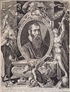 Portret van de schilder Pieter Bruegel de Oude (of Pierre Breugel of Peter Brueghel of Breughel) door Aegidius Sadeler or Saedeler
