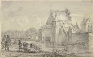 De oude Delftse Poort in Rotterdam door Aelbert Cuyp