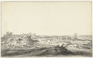 Gezicht uit de duinen op het Huis te Kleef bij Haarlem door Aelbert Cuyp