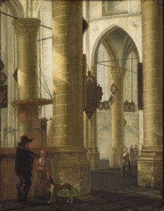 Interior of the Grote kerk, Dordrecht door Aelbert Cuyp