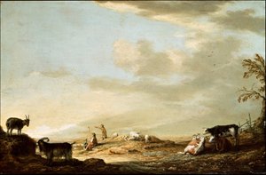 Landschap met vee en figuren door Aelbert Cuyp