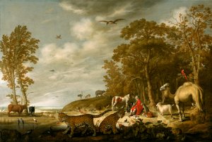 Orpheus speelt voor de dieren door Aelbert Cuyp