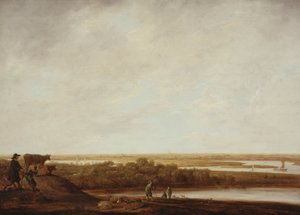 Panoramisch landschap met herders