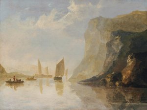 Rivierlandschap met boten door Aelbert Cuyp