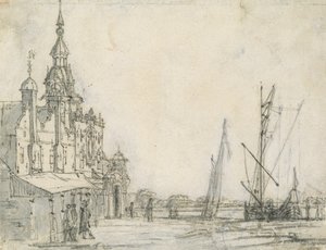 Zicht op de Groothoofdspoort vanuit het noordoosten, Dordrecht, 1618