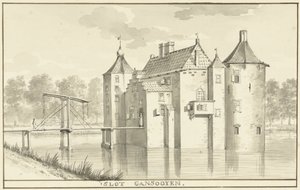 Het kasteel Gansoijen bij Drongelen door Aert Schouman