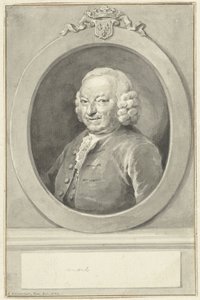 Portret van Johan Hudde Dedel, in ovaal, naar links door Aert Schouman