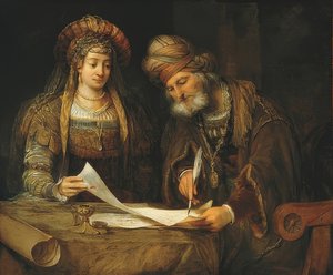 Esther en Mordechai door Aernt de Gelder