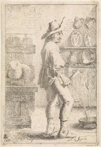 Een pissende man door Aert van Waes