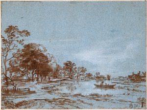 Rivierlandschap bij maanlicht door Aert van der Neer