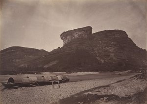 Tempel van Tai-wang bij Wu ü nabij Sing Chang Theemarkt, ca. 1869 door Afong Lai