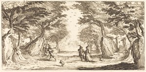 Landschap door After Jacques Callot