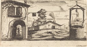 Landschap met een put door After Jacques Callot