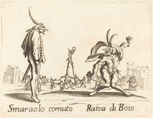 Smaralo Cornuto en Ratsa di Boio door After Jacques Callot