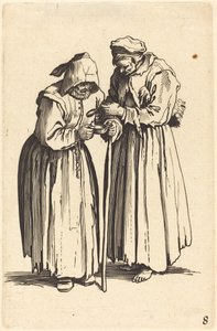 Twee Bedelende Vrouwen door After Jacques Callot