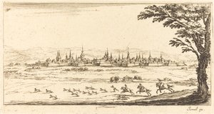 Uitzicht op Nancy door After Jacques Callot