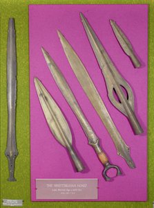 Zwaarden en speerpunten uit de Whittingham Schat, Late Bronstijd, c.600 v.Chr.