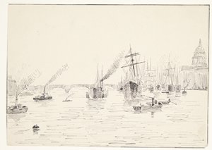 Uitzicht over de Seine (?) door Agnes Lunn
