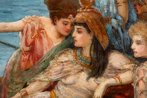 De Vlucht van Antony en Cleopatra van de Slag bij Actium, c.1897