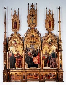 Kroning van de Maagd, drieluik door Agnolo and Bartolomeo degli Erri