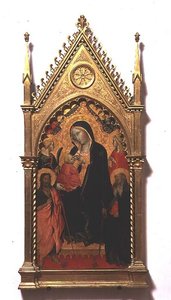 Madonna del Latte met Heiligen door Agnolo Gaddi