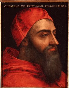 Portret van paus Clemens VII (Giulio de Medici) (1478-1534) door Agnolo Bronzino