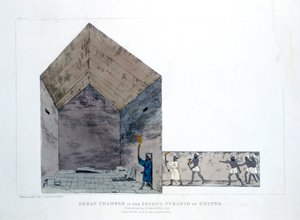 Grote kamer in de tweede piramide van Gizeh, Egypte, 1820