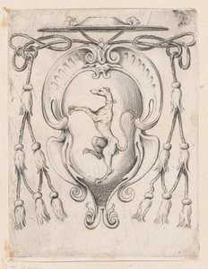 Wapen van een Kardinaal van de Sampieri Familie door Agostino Carracci