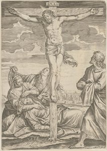 Kruisiging door Agostino Carracci