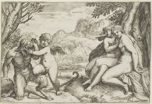 Liefde overwint alles door Agostino Carracci