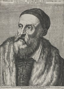 Portret van Titiaan, 1587 (gravure op geperst papier met watermerk)