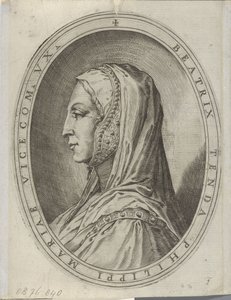 Portret van Beatrice di Tenda door Agostino Carracci