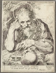 Sint-Hiëronymus door Agostino Carracci