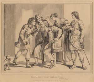 Tobias Zalfde de Ogen van zijn Vader door Agostino Carracci