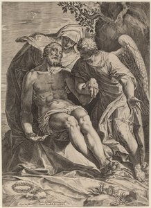 Pietà door Agostino Carracci after Veronese