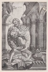 Hercules Wurgt de Nemeïsche Leeuw, gedateerd 1528
