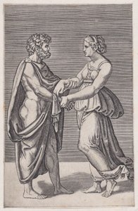 Man en vrouw die elkaars hand vasthouden