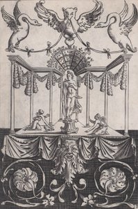 Ornamenteel paneel, ca. 1514-36 door Agostino Veneziano