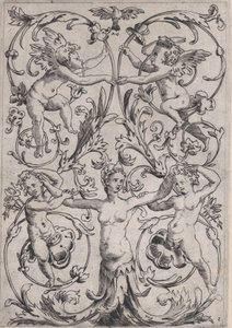 Ornamentpaneel, ca. 1514-1536 door Agostino Veneziano