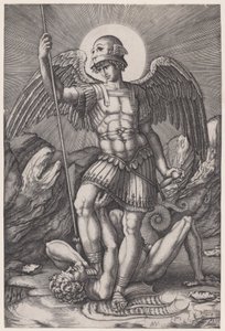 Sint-Michiel door Agostino Veneziano