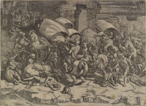 De slag tussen Scipio Africanus en de Carthagers (