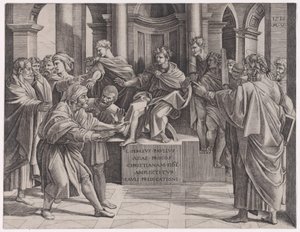 De Verblinding van Elymas door Agostino Veneziano
